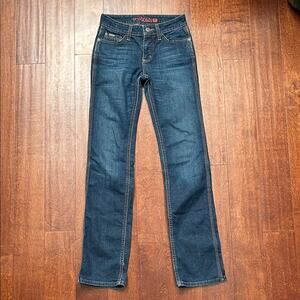 Cinch Shannon Blue Straight Leg Jeans, Western Style, Contrast Stitching Size 25